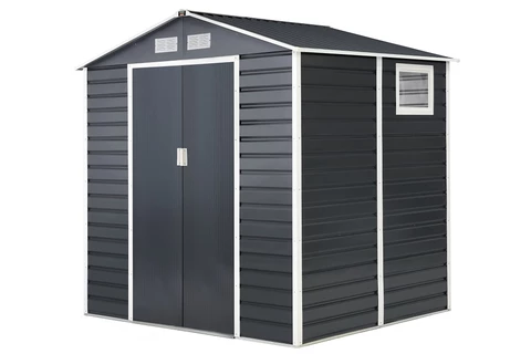 Almacén exterior de jardín metálica Malmo en color antracita – 3,85 m² 2,1 x 1,9 m