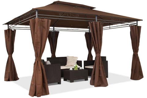 3x4 m — Pabellón de jardín Ibiza marrón