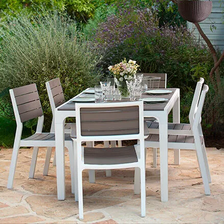 Conjunto de muebles de jardín de polipropileno Harmony para 6 comensales