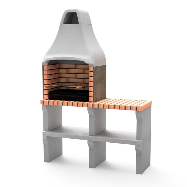 Brasero de jardín de obra MOVELAR ladrillo madera y carbón New Iberia recomendado para menos de 6 personas