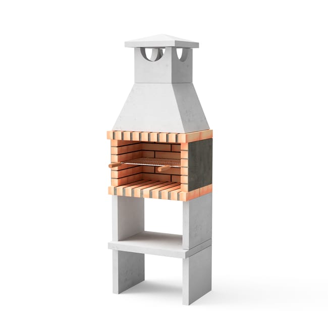 Brasero de jardín de obra MOVELAR hormigón, ladrillo madera y carbón Zon recomendado para menos de 6 personas