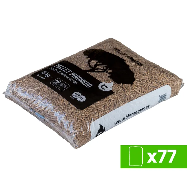 77 Sacos de pellet 15 Kg PIÑONERO