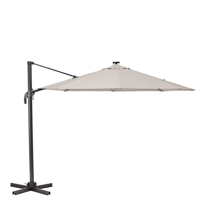 Parasol de mástil lateral / excéntrico octogonal de aluminio NATERIAL Avea marrón 287x287 cm