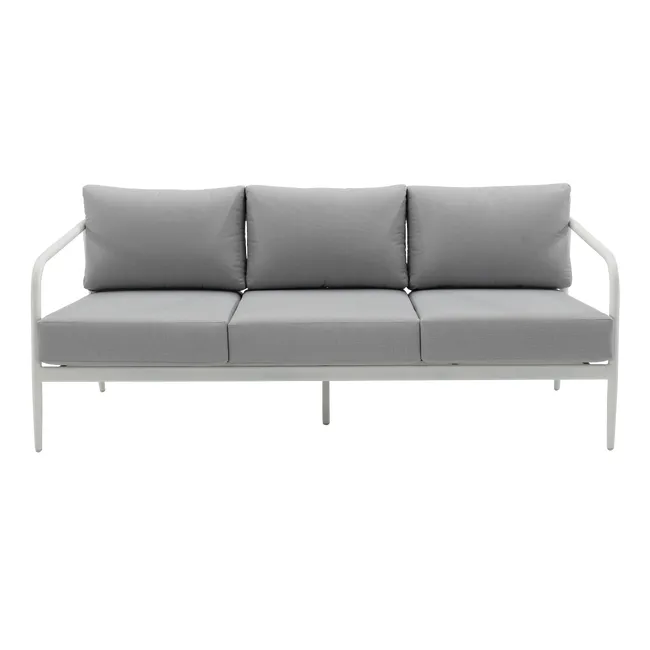 Set de terraza Naterial Orna en aluminio blanco para 5 persone.