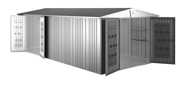 Capannone en metal argento Europa che misura 316x209x300 cm y 9,48 mq