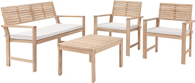 Set Relax de Jardín Sofá y Tavolino Acacia Solis Naterial