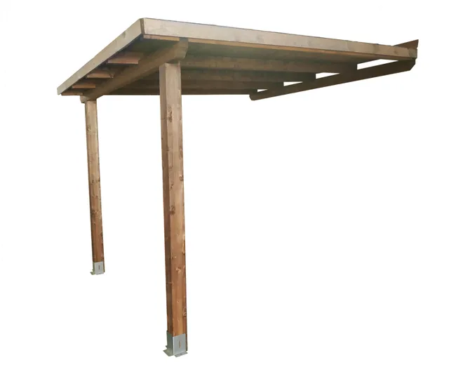 Baldacchino en madera laminato Ordesa marrón 400 x 300 cm