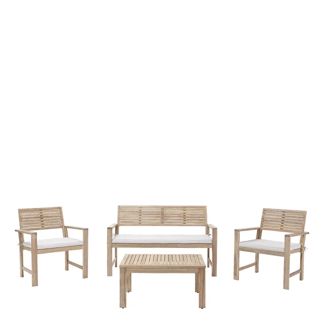 NATERIAL Set sofá y tavolino en madera Solís para 4 persone