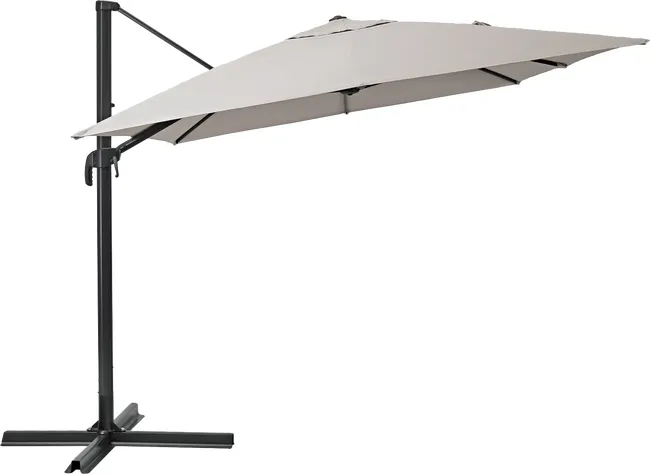 Parasol excéntrico de aluminio / acero NATERIAL Aura marrón 281x386.5 cm