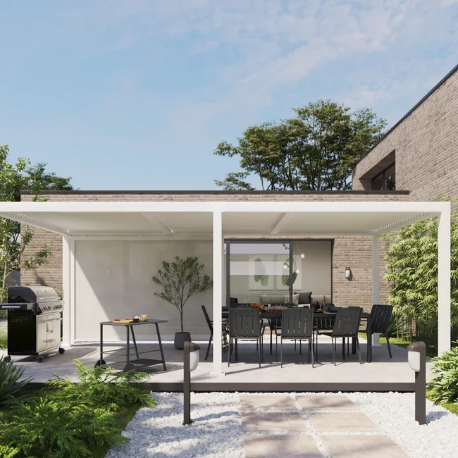 NATERIAL Pérgola Clima Bio aluminio blanco 313x614 cm