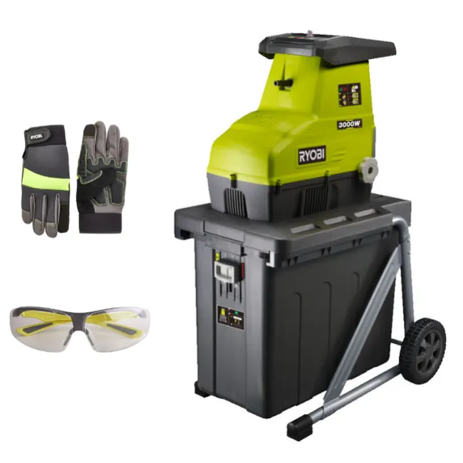 Trituradora eléctrico para sistemi RYOBI Rsh3045uxl + kit guanti y occhiali