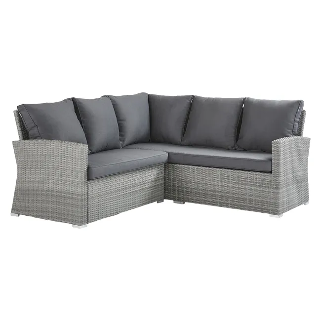 Set veranda NATERIAL Davos en aluminio y rattan para 6 persone