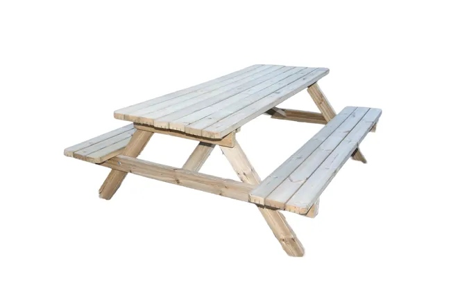 Mesa de pic-nic Fiesta de madera maciza verde de 150x70x180 cm