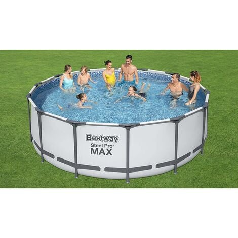 Bestway 5612X Steel Pro MAX Frame Set piscina Copertura bomba Scaletta Ø427x122cm