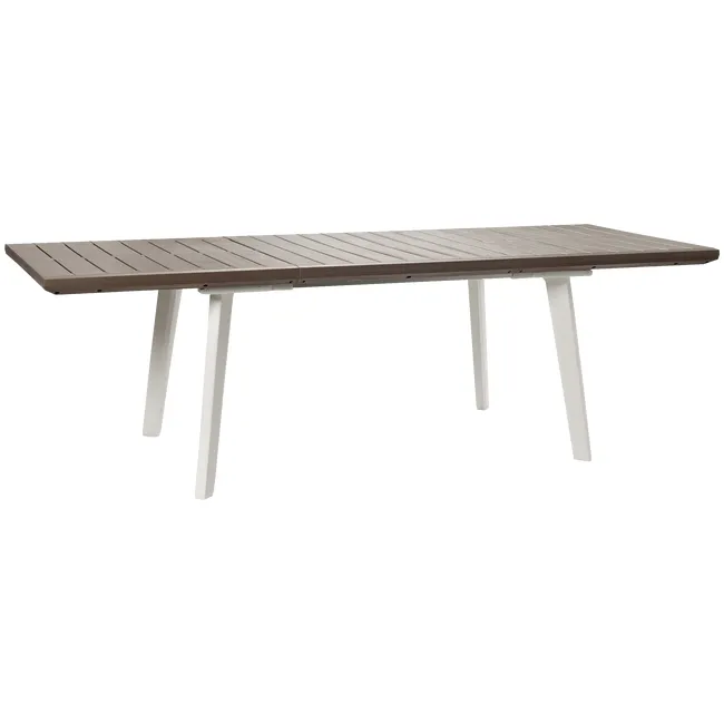 Mesa de jardín extensible Harmony de resina blanco 160/240x75x100 cm