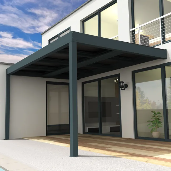 Pérgola solar Aiguablava 4,634x3,543 M - Gris 3200W Bandeja portacables incluida