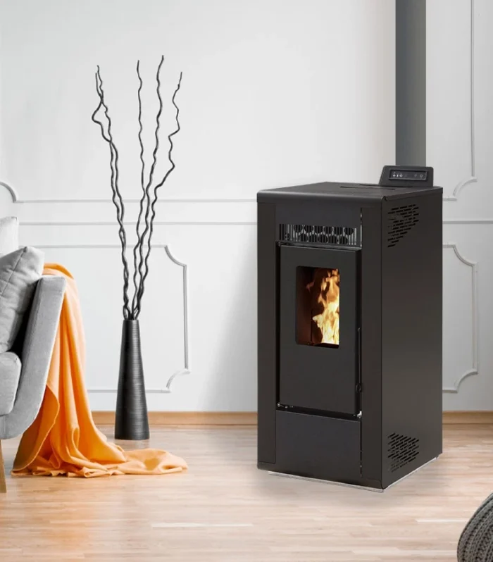BELLEZA CARINO 7 kW Estufa a pellet negra