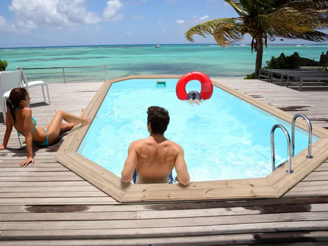 Piscina en madera "Cordoue" - 3,48 x 2,15 x 1,18 m