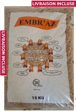 Pellet de madera EMBR'AZ (Pallet 68 sacchi)