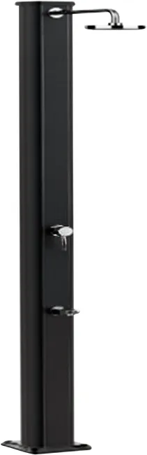 Ducha solar para piscina QP Recta negra de aluminio de 32 L