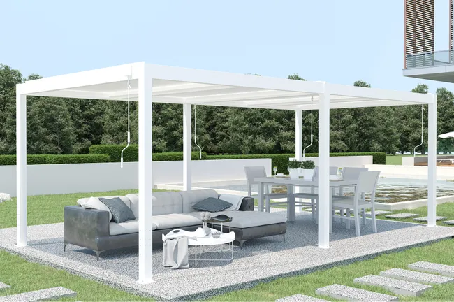 Pérgola bioclimática SANTA 6m x 3m Aluminio Blanco