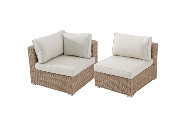 Set 2 sillones exterior aluminio y ratán Costa Rica beige Parte de un conjunto