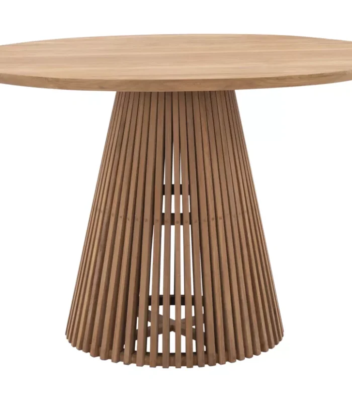 Mesa de pranzo de jardín D.120 cm en madera teak naturale chiaro TRIANI